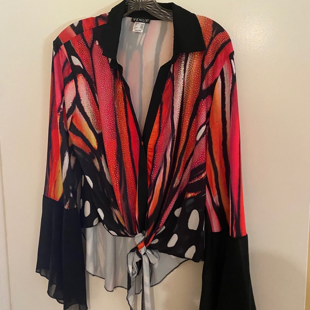 Size L Venus multi colored top poly/spandex